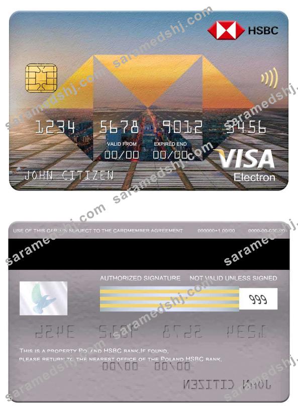 Poland HSBC bank visa electron card